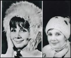 Eltérő időben készült felvételek Ruttkai Éva (1927-1986) színésznőről, 3 db modern nagyítás Pánczél György (1920-?) filmtörténész hagyatékából (film- és színházifotó-gyűjteményéből), 21x15 cm és 15x10 cm
