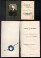 cca 1930-40 10 db okmány, többségében iskolai bizonyítvány és egy fényképes személyazonossági igazol...