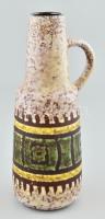 Német retró füles kerámia váza, jelzés nélkül, hibátlan, m: 27,5 cm