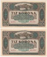 1920. 10K (2x) sorszámkövetők "a 074 994.961 - a 074 994.962" T:AU kissé hullámos papír Adamo K15