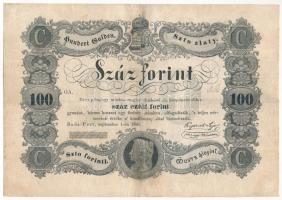 1848. 100Ft Kossuth bankó, GA 98688 T:G restaurált, folt Hungary 1848. 100Ft Kossuth banknote, GA 98688 C:G restored, spotted Adamo G114