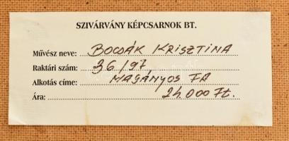 Bocsák Krisztina (1964- ): Magányos fa. Olaj, farost, jelzett, díszes fakeretben, hátoldalán címkéve...