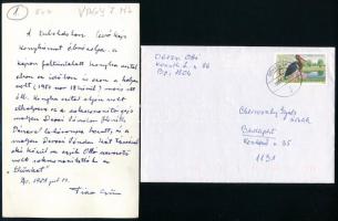 Derzsi Sándor emlékkönyv Bp., 1998. Hét krajcár. + testvére levele Obersovszky Gyulának + fotó a kön...