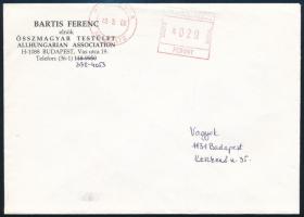 Bartis Ferenc (1936-2006) író aláírása az Összamagyar Testület fejléces levélpapírján