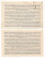 1941. "47. Osztálysorsjáték" (2xklf) 1. és 2. osztály 1/8 sorsjegyei, "A" és &qu...