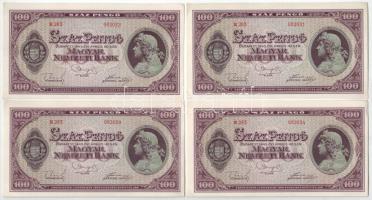 1945. 100P (8db) közeli sorszámok T:AU-F szép papír Adamo P18