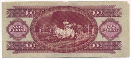 1947. 100Ft "B 280 031309" T:F kis sarokhiány, apró szakadás
Adamo F27