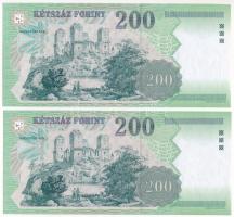 2003. 200Ft (2x) sorszámkövetők "FB 0050496 - FB 0050497" T:UNC