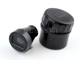 FED-2 fényképezőgép, eredeti tokjában rajta Elmar f=3,5cm 50 mm objektívvel, Leica objektív sapkával...