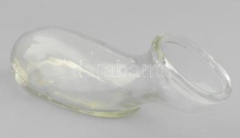 Üveg női kacsa, kopott, 19. sz. vége, h: 32.5 cm