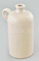 Pálinkás palack, mázas keménycserép, kopásokkal 19. sz., számozott, m: 19 cm