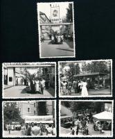 1959 Szegedi Ipari Vásár és Kiállítás, 5 db fotó, hátoldalán feliratozott és datált, 6x9,5 cm