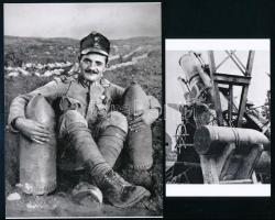 cca 1917 Katonaemlék az I. világháború idejéből, 2 db modern nagyítás, 21x15 cm és 15x10 cm