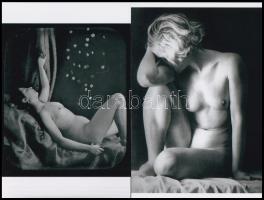 Asszonyok és lányok, pucéran és kacéran, szolidan erotikus felvételek, 5 db modern nagyítás Botta Dé...