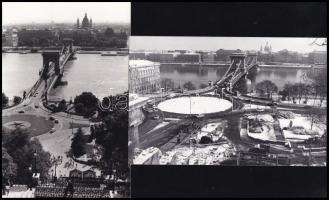 cca 1952 és 1986 Óriás vörös csillag Budán, a Várhegy alagút Duna felőli bejárata fölött; a látvány ...