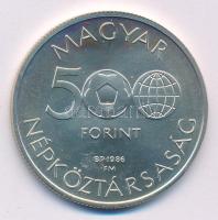 1986. 500Ft Ag "Labdarúgó Világbajnokság - Mexikó 1986 - Stadion" kapszulában T:BU Adamo E...
