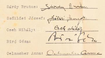 1932-1948 Sárdy Brutus (1892-1970) festőművész, restaurátor részére szóló, 5 db, képzőművészetileg é...