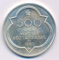 1990. 500Ft Ag "Budai vár" kapszulában T:BU patina Adamo EM114