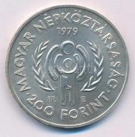 1979. 200Ft Ag "Nemzetközi gyermekév" kapszulában T:BU patina Adamo EM57