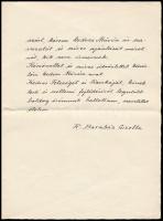 1935 R(eissmann) Barabás Gizella (1893-1985) festőművész saját kézzel írt levele Sárdy Brutus (1892-...