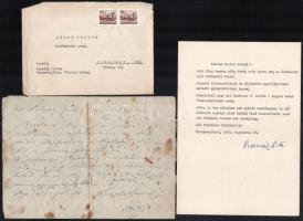 1942-1967 4 db Sárdy Brutus (1892-1970) festőművész, restaurátor részére szóló levél, restaurálással...