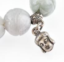 Jáde karkötő, ezüst szerelékkel d: 13 mm, 56 g