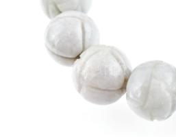 Jáde karkötő, ezüst szerelékkel d: 13 mm, 56 g