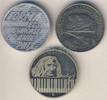 1980. 100Ft "Szovjet-magyar közös űrrepülés" T:BU + 1986. "Liszt Ferenc" ffém emlékérem T:PP + 1986. "Hungaroring-első magyar nagydíj" ffém emlékérem T:PP