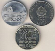 1980. 100Ft "Szovjet-magyar közös űrrepülés" T:BU + 1986. "Liszt Ferenc" ffém em...