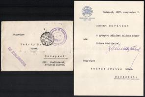 1935-1937-1940 Dr. Németh Károly (1890-1949) jogász székesfővárosi tanácsnok 4 db levele Sárdy Brutus (1892-1970) festőművész, restaurátor részére