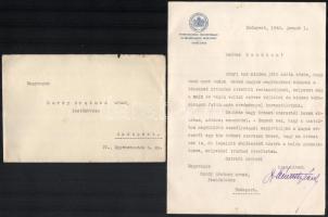 1935-1937-1940 Dr. Németh Károly (1890-1949) jogász székesfővárosi tanácsnok 4 db levele Sárdy Brutu...