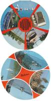 11 db MODERN kör és ovális alakú város képeslap / 11 modern circular and oval town-view postcards