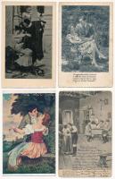 10 db RÉGI romantikus képeslap vegyes minőségben: szerelmes párok / 10 pre-1945 romantic postcards in mixed quality: couples in love