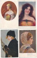 10 db régi képeslap hölgyekről vegyes minőségben / 10 pre-1945 lady postcards in mixed quality