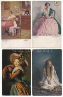 11 db régi képeslap hölgyekről vegyes minőségben / 11 pre-1945 lady postcards in mixed quality