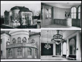 1927 Karcag, a Városi Művelődési Ház kívül, belül, négy felvétel, 2 db modern nagyításon, 15x10 cm