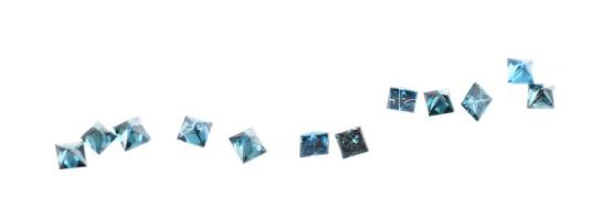 Kék gyémánt csomag 12 db 0,10cts, princess csiszolás