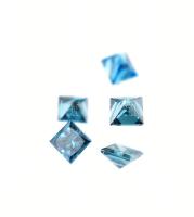 Kék gyémánt csomag 12 db 0,10cts, princess csiszolás