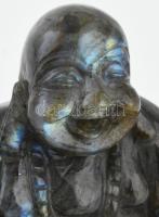 Labradorit faragott nevető Buddha 11x10 cm