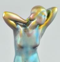 Zsolnay, régi eozin mázas akt szobor, jelzett, kis mázrepedéssel, m: 23cm