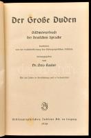 Der Große Duden. Bilderwörterbuch der Deutschen Sprache. Hrsg. von. Dr. Otto Basler. Leipzig, 1934., Bibliographisches Institut AG. Német nyelven. Kiadói félvászon-kötés, kopott borítóval.