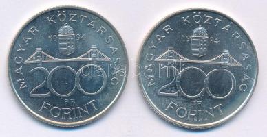 1994. 200Ft Ag "Deák" (2x) T:UNC
Adamo F13.1