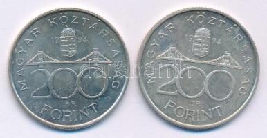 1994. 200Ft Ag "Deák" (2x) T:UNC
Adamo F13.1