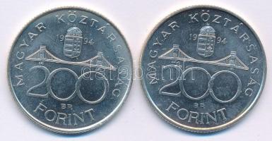1994. 200Ft Ag "Deák" (2x) T:UNC
Adamo F13.1