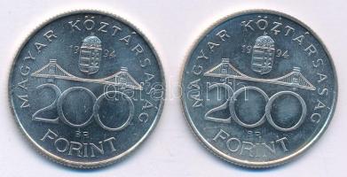 1994. 200Ft Ag "Deák" (2x) T:UNC
Adamo F13.1