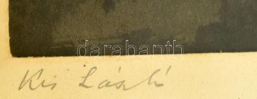 Kis László jelzéssel: A Megváltó. Tus, papír. Üvegezett fakeretben. 15,5x11,5 cm