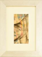 Ruzicskay György (1896-1993): Gesztusok. Vegyes technika, papír, jelzett, 19,5x9,5 cm. Dekoratív, üvegezett fakeretben.