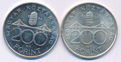 1994. 200Ft Ag "Deák" (2x) T:UNC
Adamo F13.1