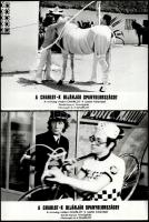 cca 1972 ,,A Charlot-K bejárják Spanyolországot című francia filmvígjáték jelenetei és szereplői, 21 db vintage produkciós filmfotó, ezüst zselatinos fotópapíron, a használatból eredő (esetleges) kisebb hibákkal, 18x21 cm