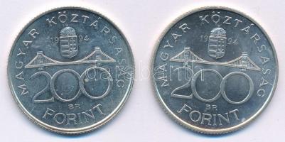 1994. 200Ft Ag "Deák" (2x) T:UNC
Adamo F13.1